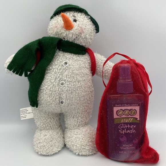 HTF NOS Bath And Body Works Art Stuff Glitter Splash Blazin Blueberry 4 Oz Plush